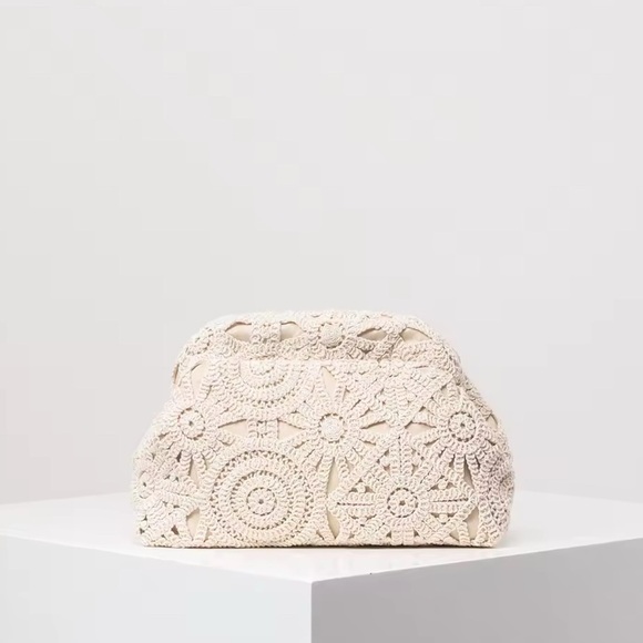 Handbags - Elegant Cream Lace Clutch